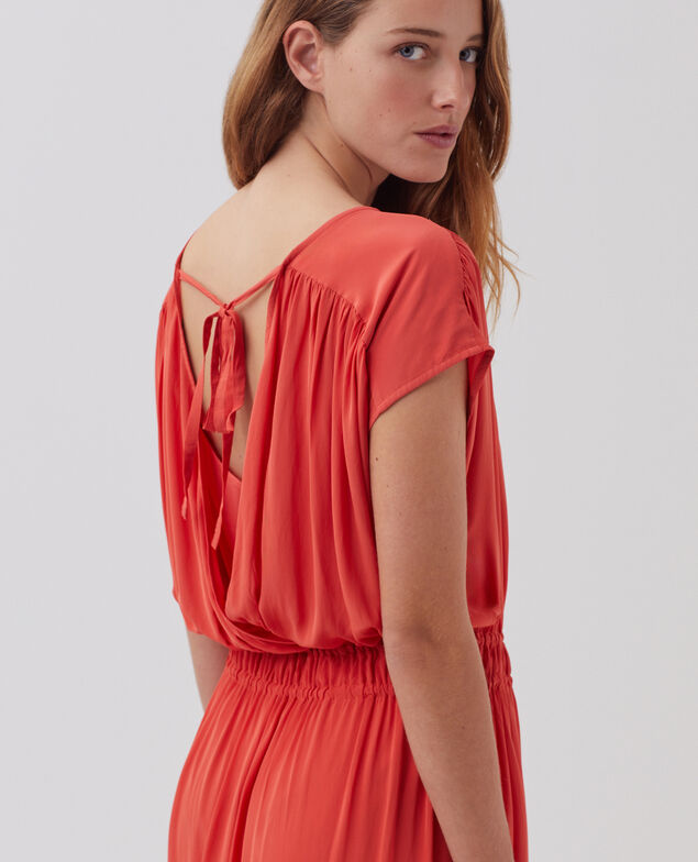 Vestido largo fluido J240 paprika orange