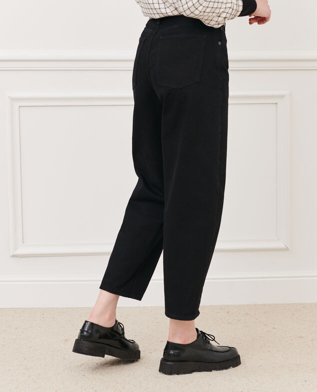 SYDONIE - BALLOON - Jeans amplios 7/8 talle alto Noir denim