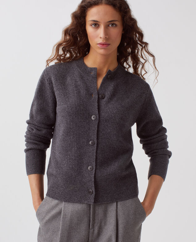 Cárdigan de lana U081 dark grey