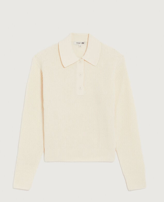 Jersey con cuello polo U010 off white