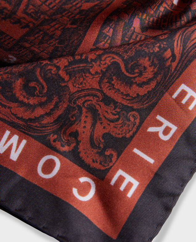 Foulard cuadrado de seda Brandy brown