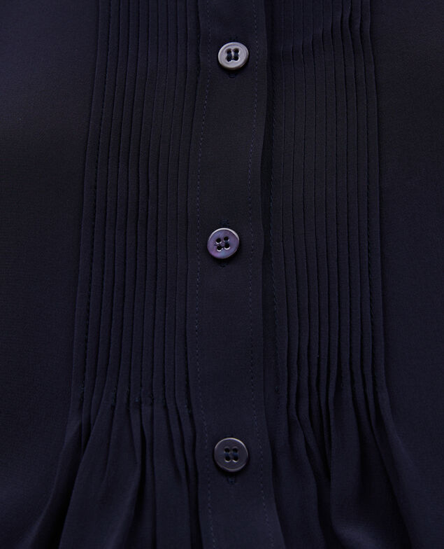 Camisa fluida de seda con manga larga Night sky
