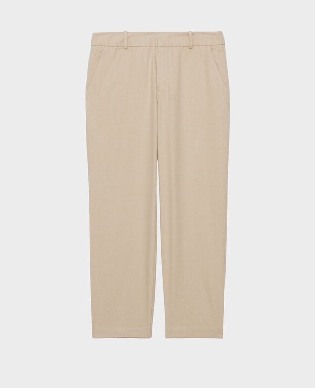 MARGUERITE - Pantalón cigarette Oxford tan