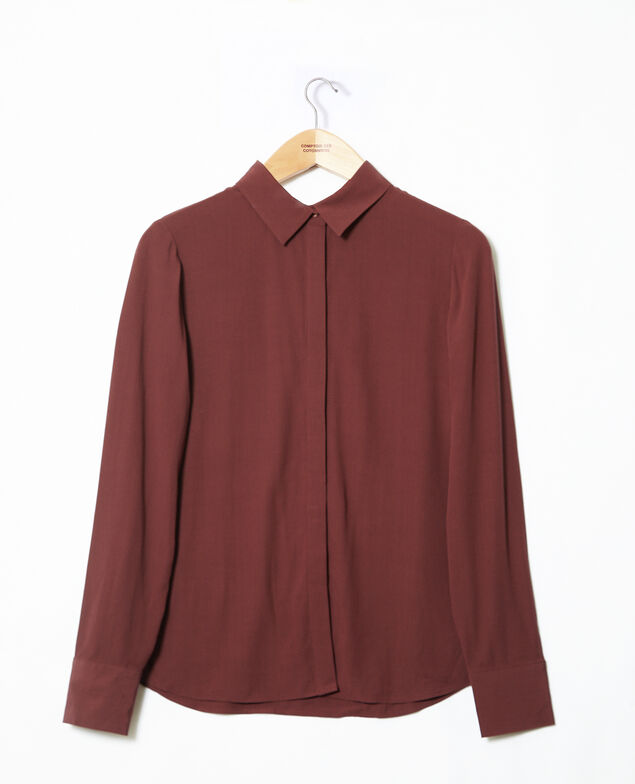 Camisa de corte recto Marrón