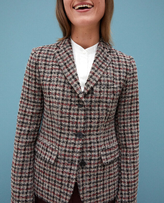 Chaqueta de traje con lana Rojo