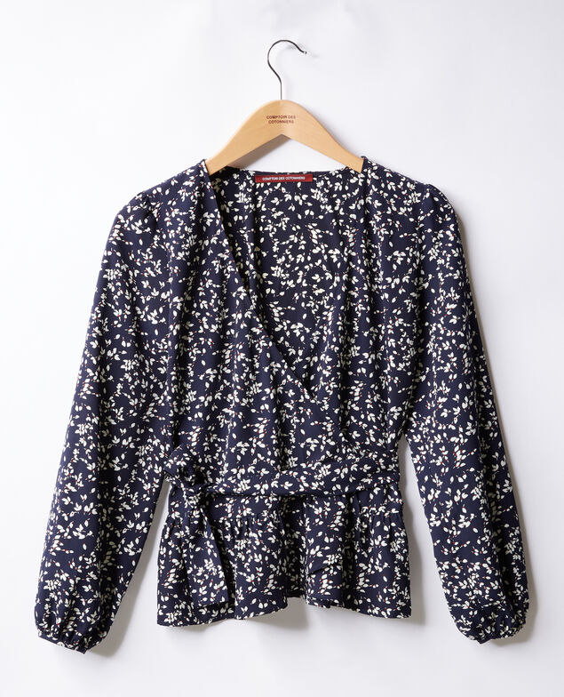 Blusa escote cruzado estampada Canopee marine
