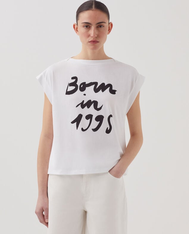 Camiseta corte caja de algodón J000 white base 95