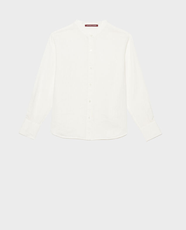 Camisa de lino sin cuello Gardenia