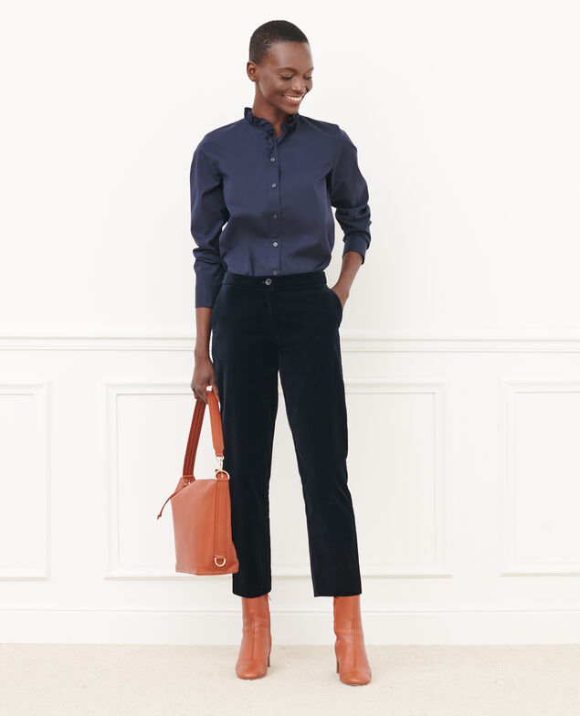 MARGUERITE - Pantalón cigarette 6041c navy deep