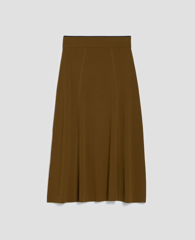 Falda midi de punto J350 breen kaki
