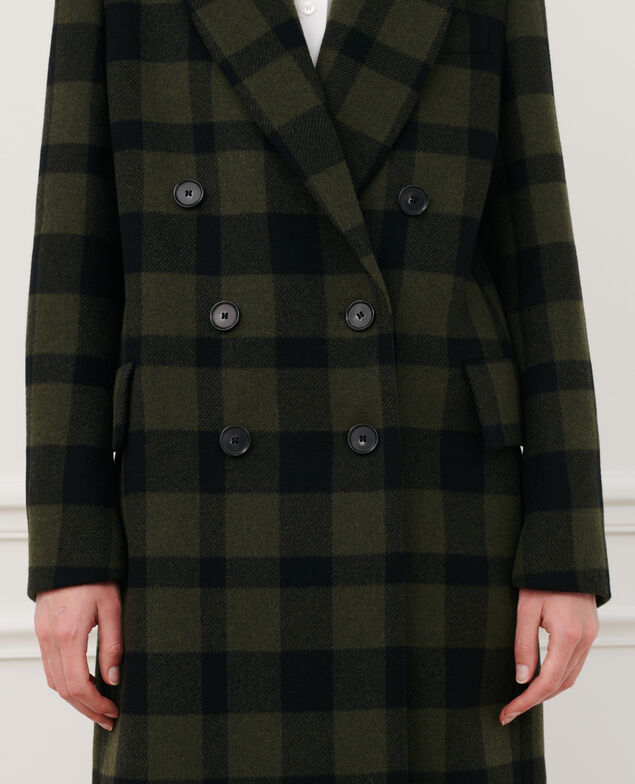 Abrigo largo de lana mezclada 8862 56 olive check