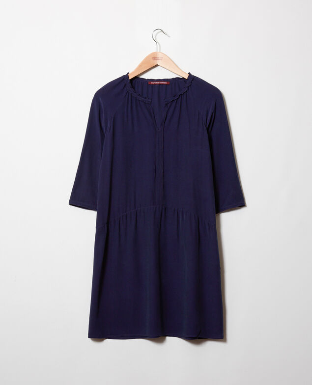 Vestido con seda Evening blue