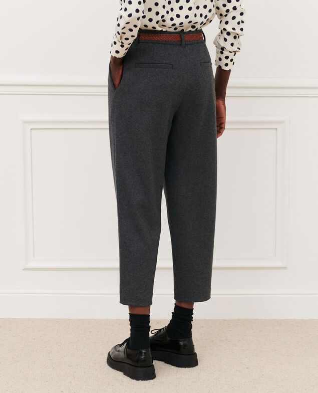 Pantalón cigarette de punto jersey de lana 8897 04 gray