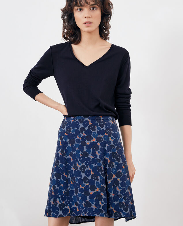 Falda estampada Blossom shadow indigo