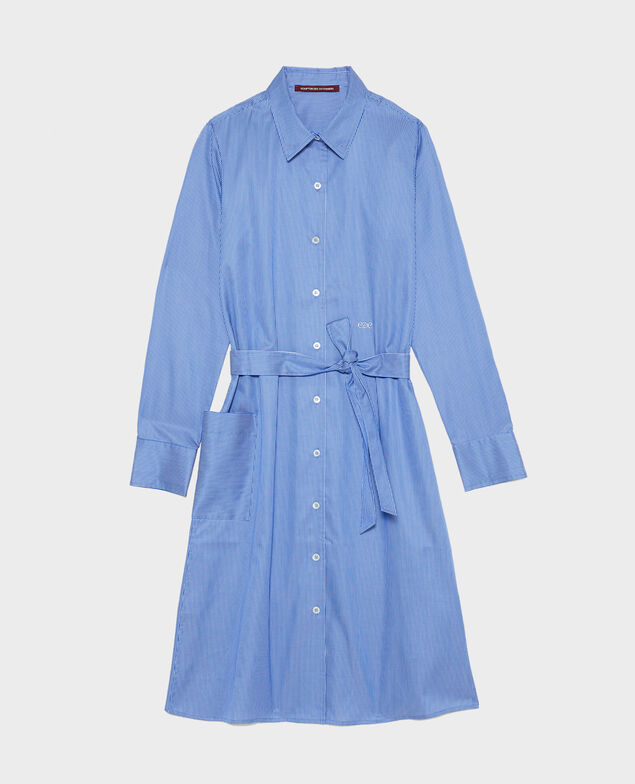 Vestido camisero de algodón con cinturón Blue as proto