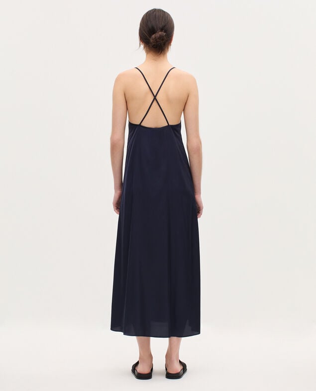 Vestido lencero satinado H695 night sky