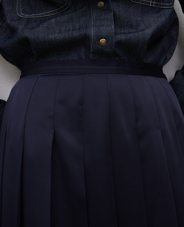 Falda larga con pliegues planos Night sky