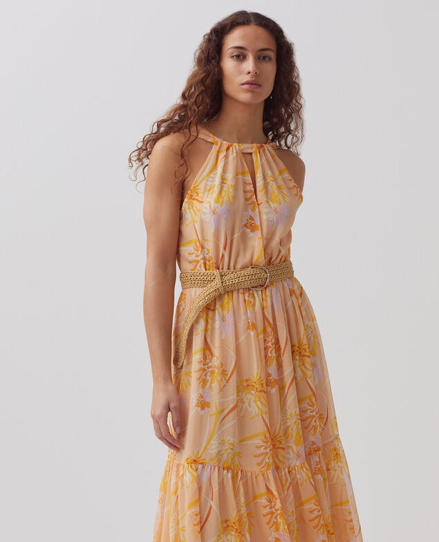 Vestido largo fluido H310 dahlia v2 beige