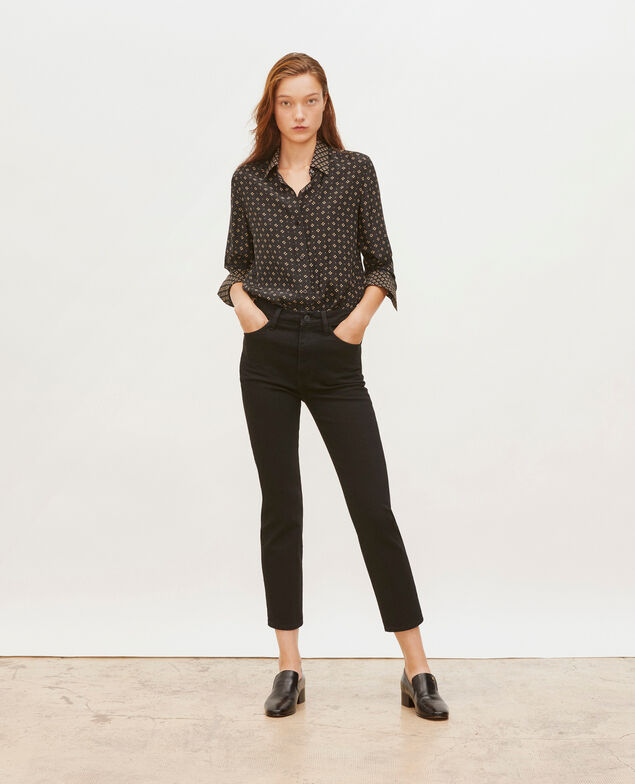 SLIM HIGH RISE - Jeans cropped 5 bolsillos Noir denim