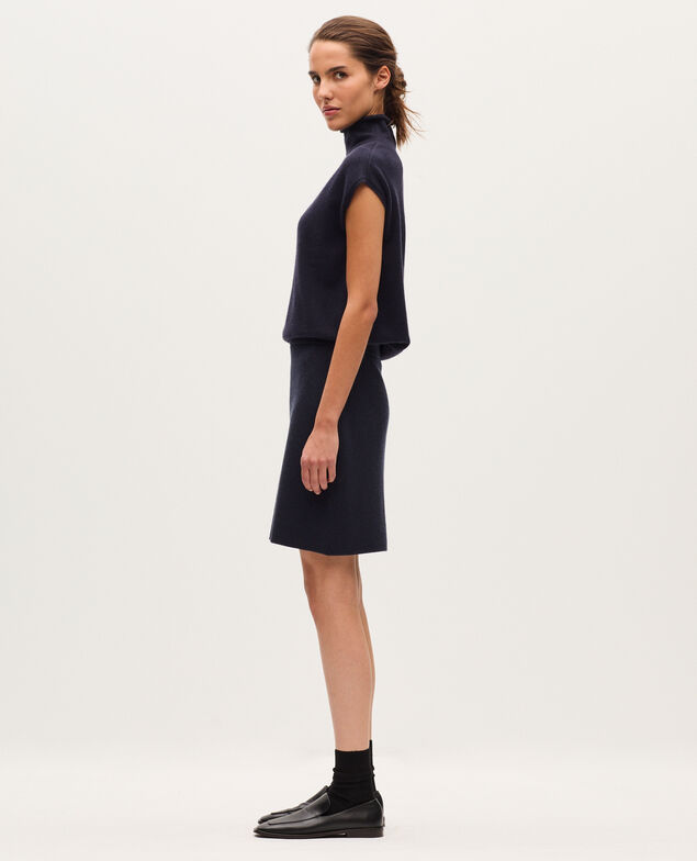 Falda corta de lana merino H695 night sky