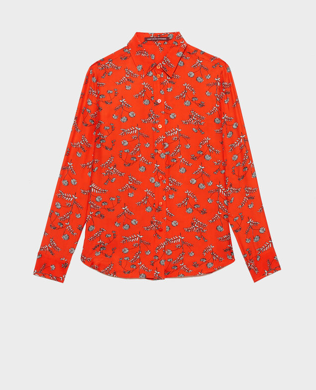 SIBYLLE - Camisa de seda con estampado Coronille spicy