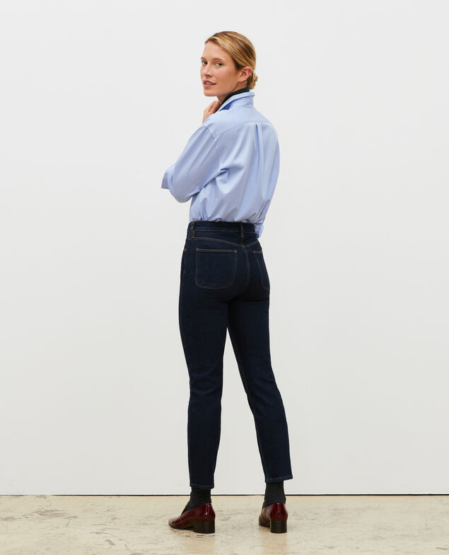 SLIM HIGH RISE - Jeans cropped 5 bolsillos Denim rinse