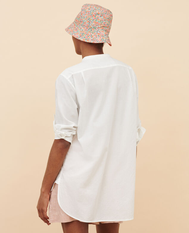 Camisa de algodón con bajo redondeado 01 white