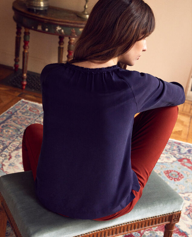Blusa con seda Evening blue