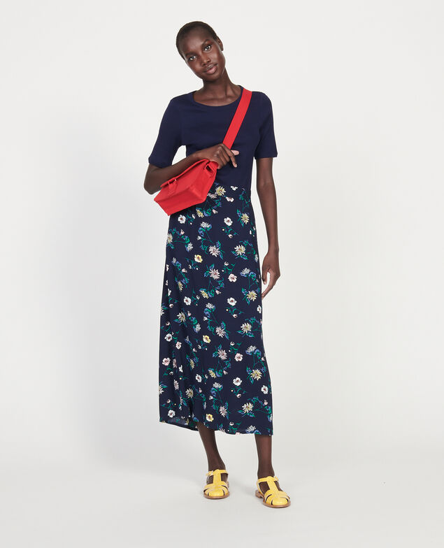 Falda de talle alto Herbier maritime maize