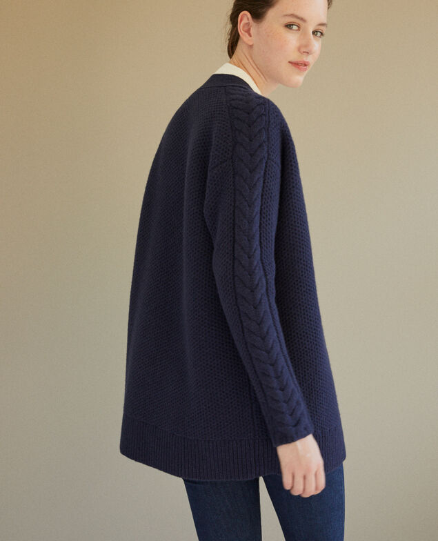 Chaqueta con detalle de trenzas Azul
