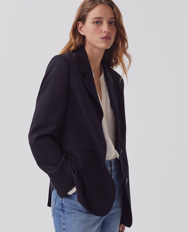 Chaqueta sastre de lana H091 black beauty