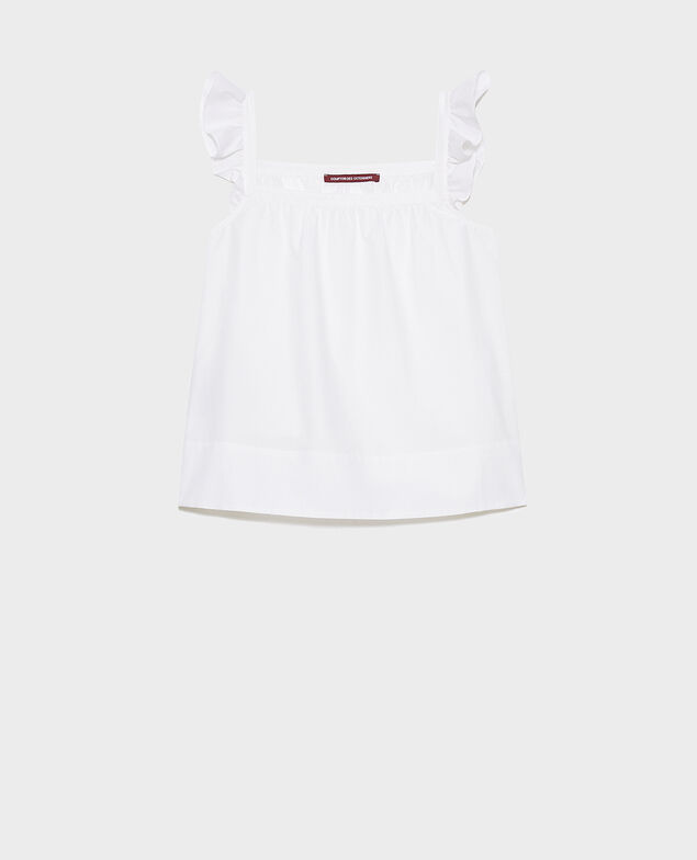 Top con tirantes de algodón y seda Brilliant white