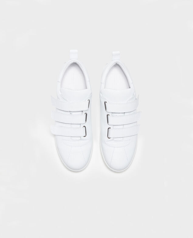 Sneakers de cuero con tiras de velcro Optical white