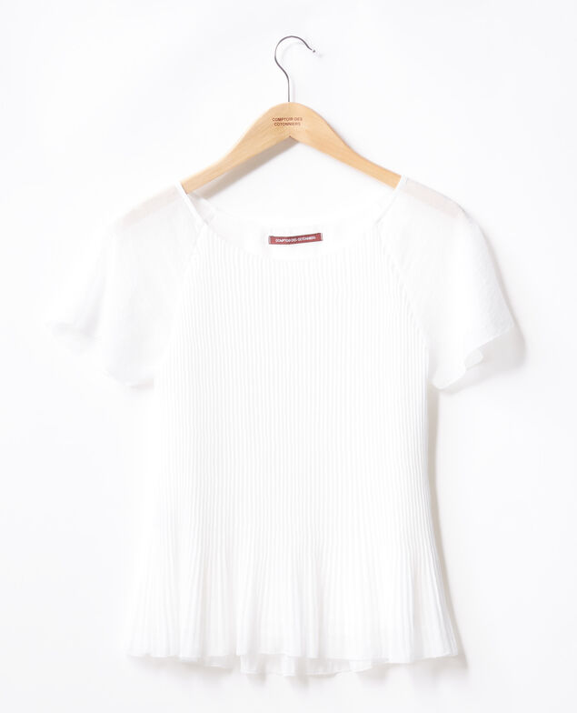 Blusa plisada Blanc