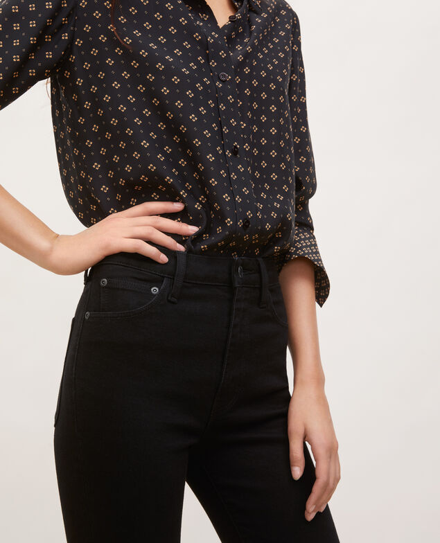 SLIM HIGH RISE - Jeans cropped 5 bolsillos Noir denim
