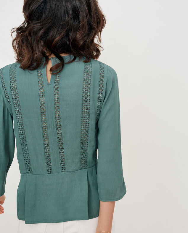 Blusa con péplum y encaje Peppermint