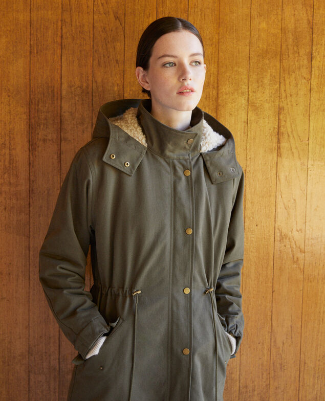 Parka con capucha Verde