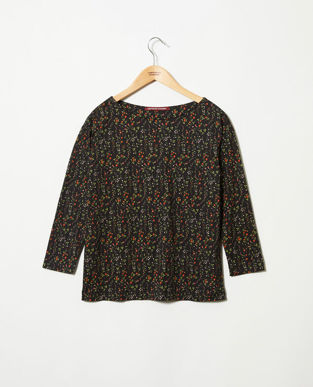 Camiseta con motivo liberty Daphne noir