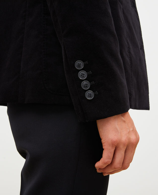 Blazer de  terciopelo con dos botones Black beauty