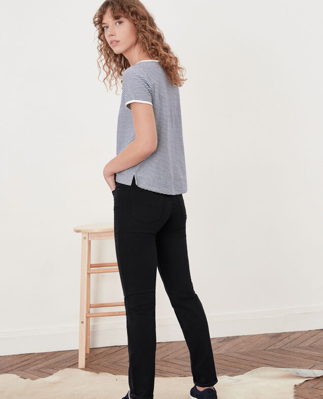 Jeans cigarette tacto piel de melocotón Navy