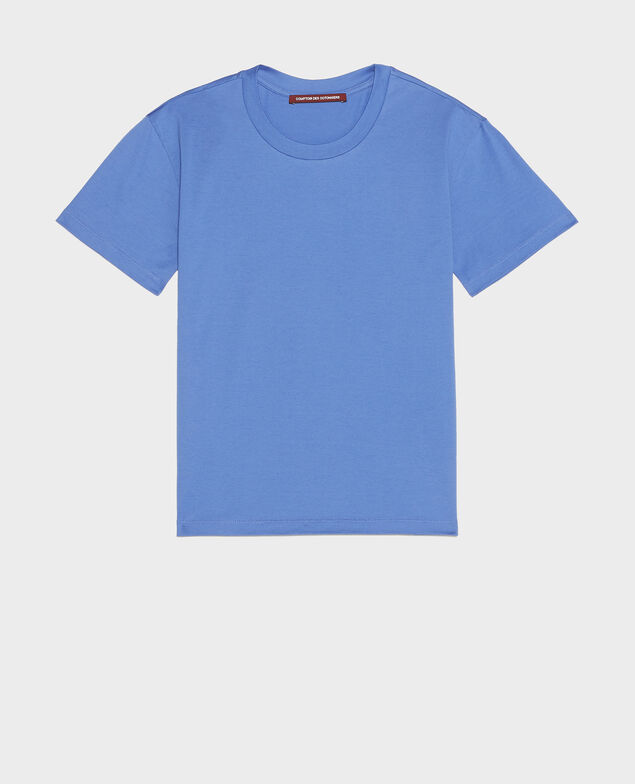 Camiseta de algodón con cuello redondo Amparo blue