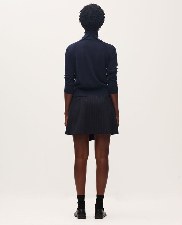 Falda corta de lana K690 st navy