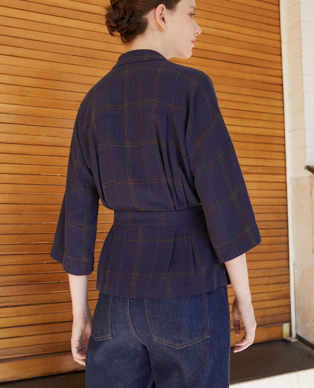Camisa con cinturón Azul