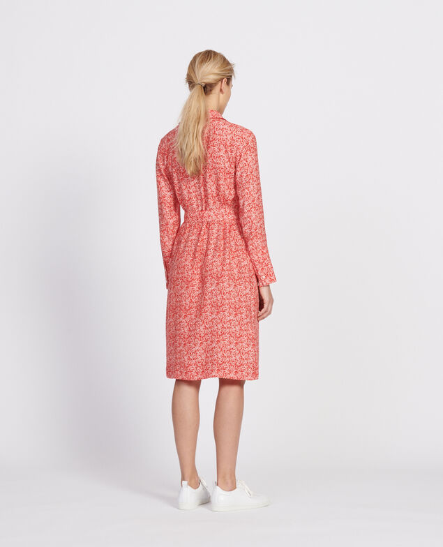 Vestido Feuillage fiery red