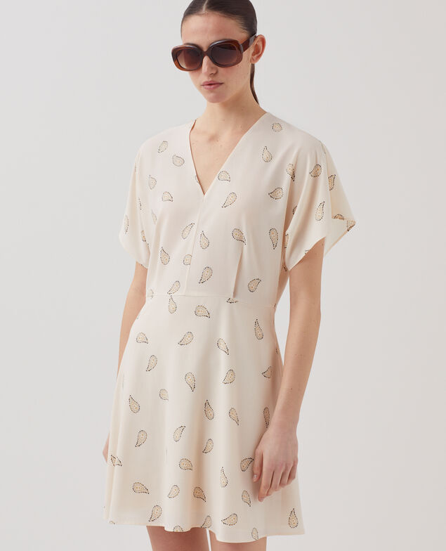Vestido corto fluido J492 ma paisley gold