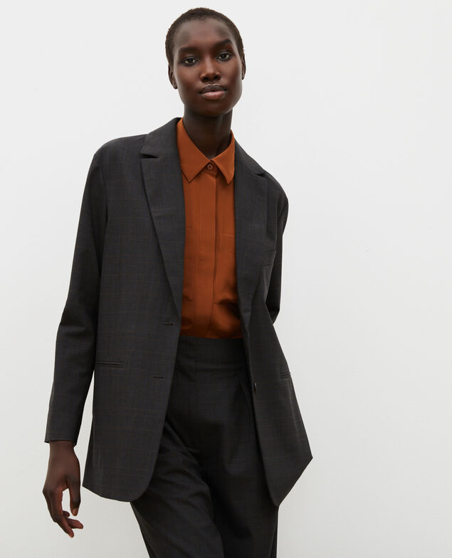 Blazer masculino de lana príncipe de Gales Check-wool-pattern-tailoring