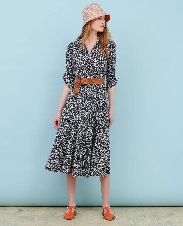 Vestido largo estampado 96 print navy