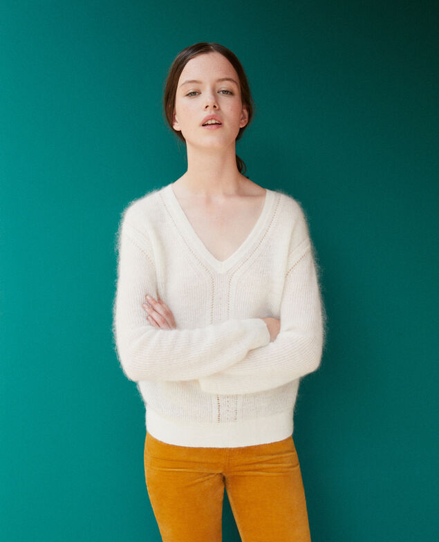 Jersey con mohair Blanco