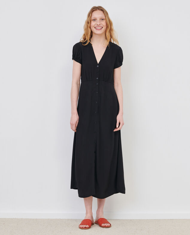 LUDIVINE - Vestido largo fluido 09 black