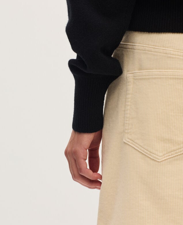 Falda corta de pana U010 off white